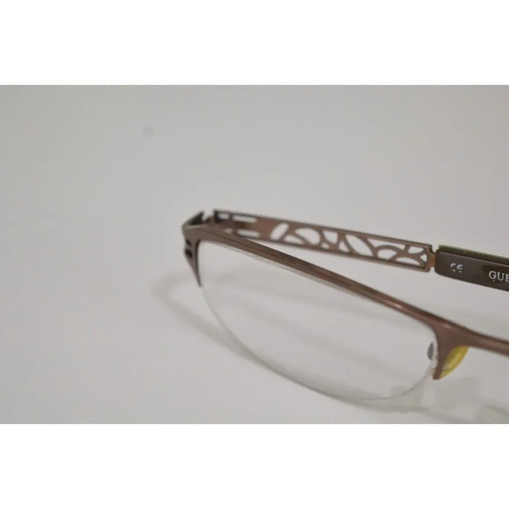 Guess Women's Glasses 1504 Cat Eye 37 Frame Grooved Metal 50 18-135 Eyeglasses